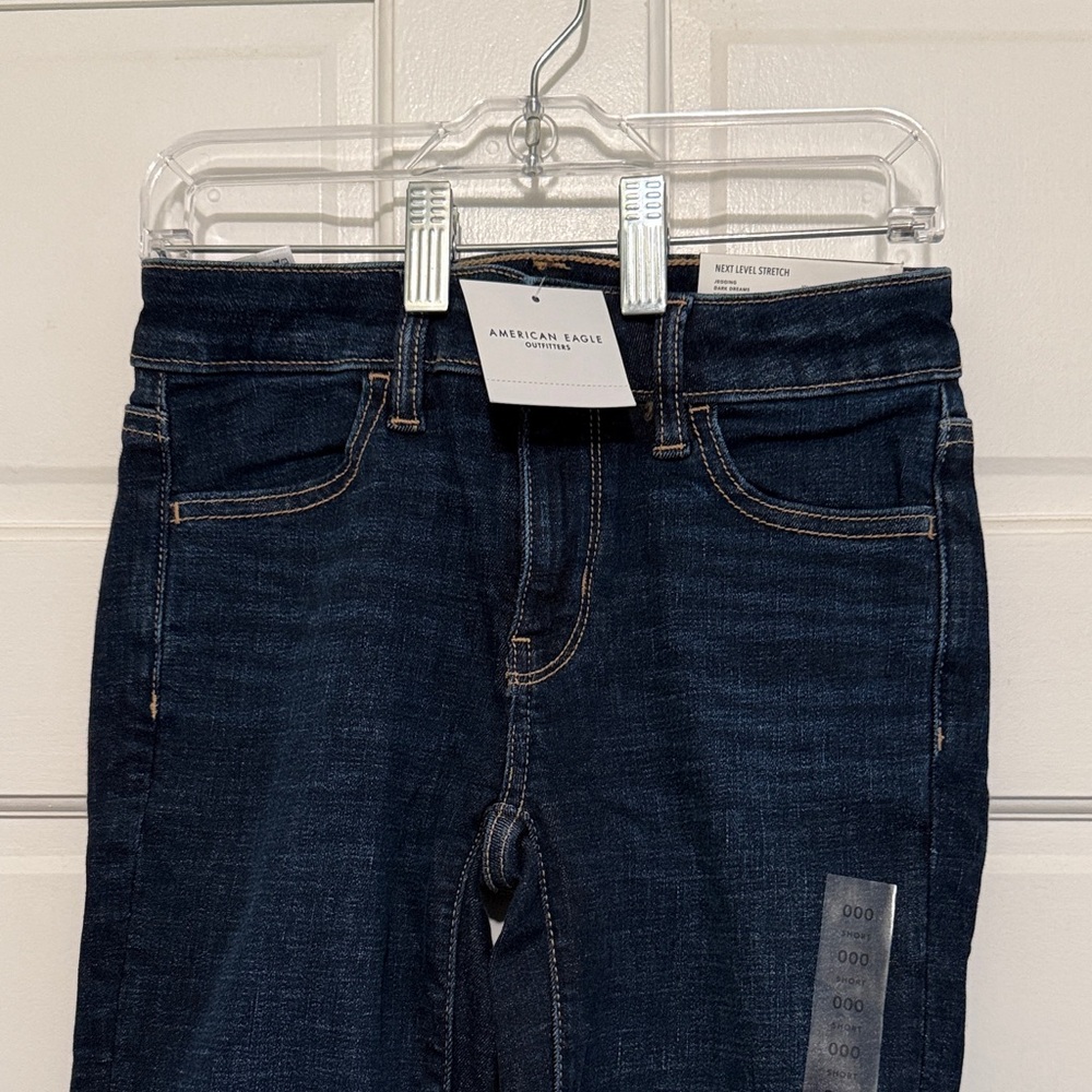 NWT American Eagle Next Level Stretch Jegging Shorts – Size 000 Shor – Dark Blue - Picture 2 of 7